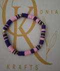 Purple Mix, Clay Beaded Bracelet (Single)