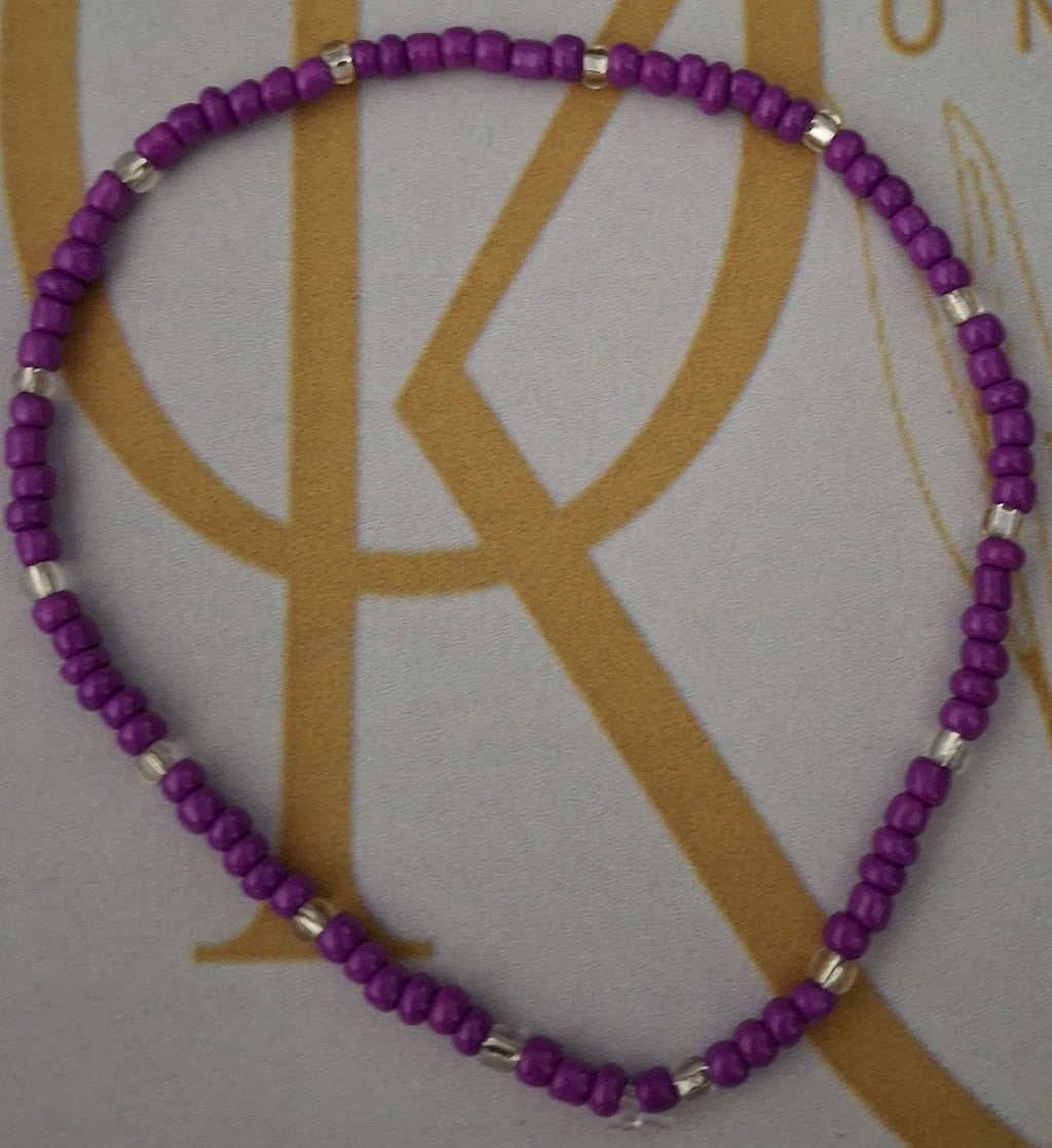 Beaded (Magenta) Anklet (Single)
