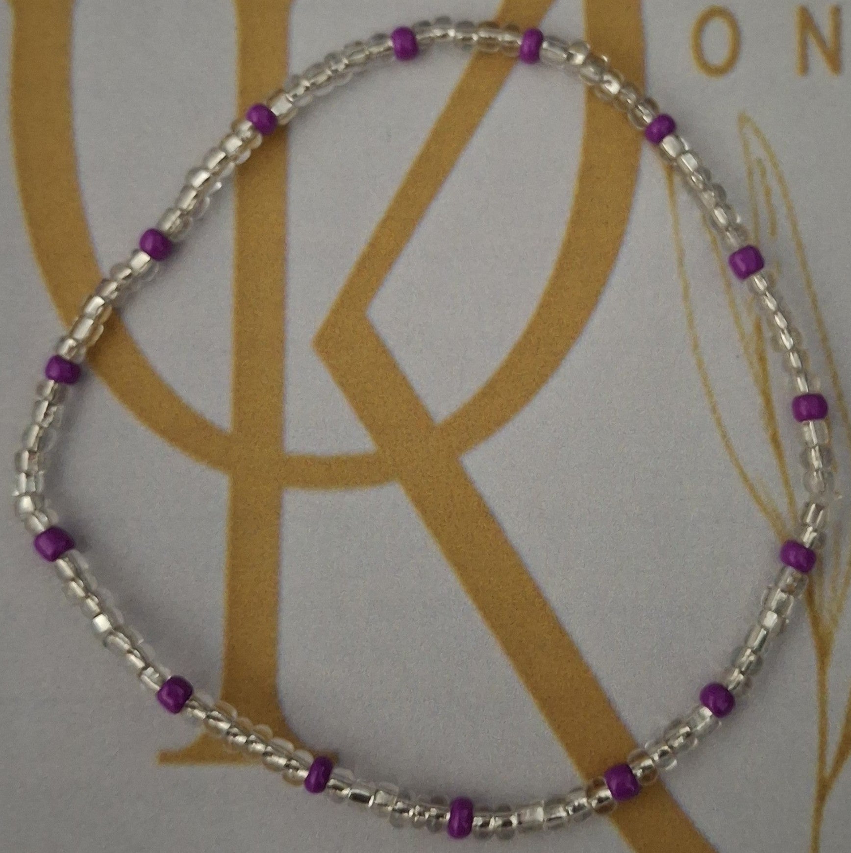 Beaded (Clear w/ Touch of Magenta) Anklet (Single)