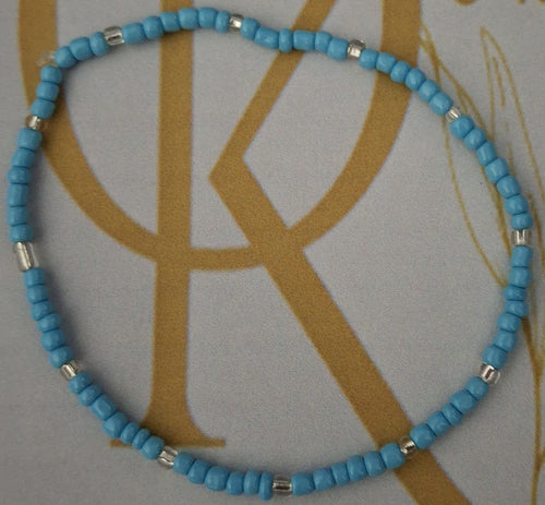 Beaded (Light Blue) Anklet (Single)