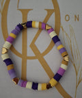 Purple Heart Craze, Clay Beaded Bracelet (Single)
