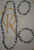 The Blue Highlight Beaded Necklace w/ Bracelets (Set)