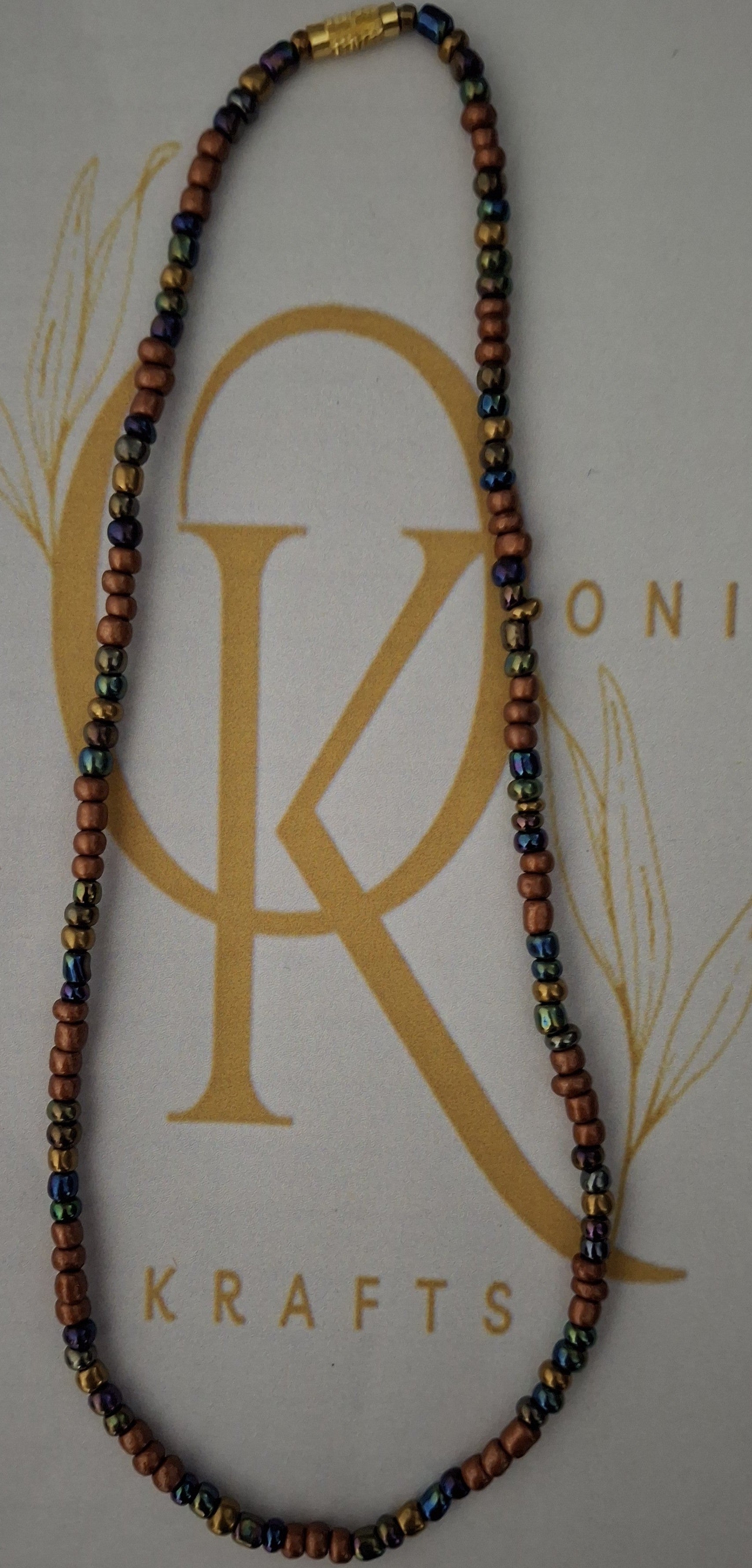 The Dark Brown Highlight Beaded Necklace (Single)