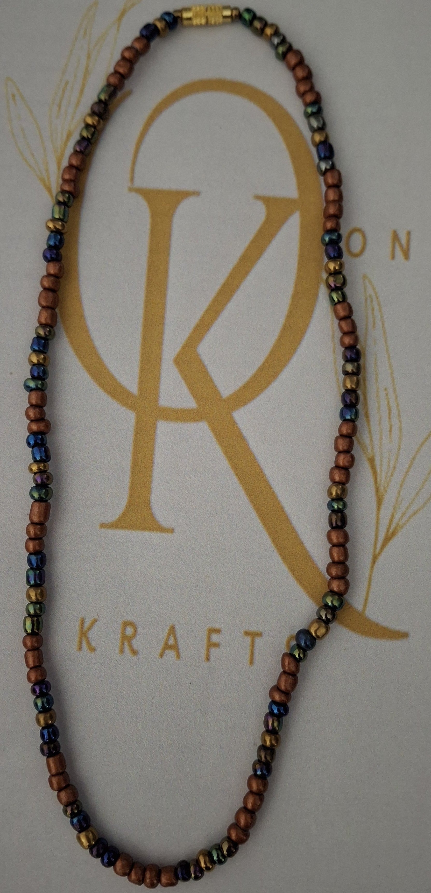 The Dark Brown Highlight Beaded Necklace (Single)