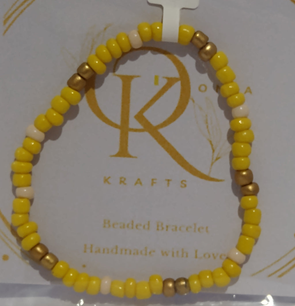 Forever Yellow, Beaded Bracelet (Pair)