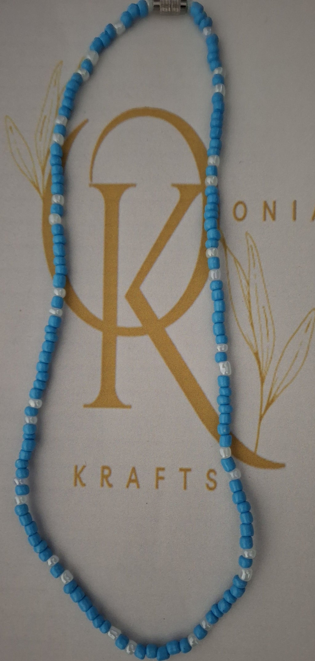 The Light Blue Sky Beaded Necklace (Single)
