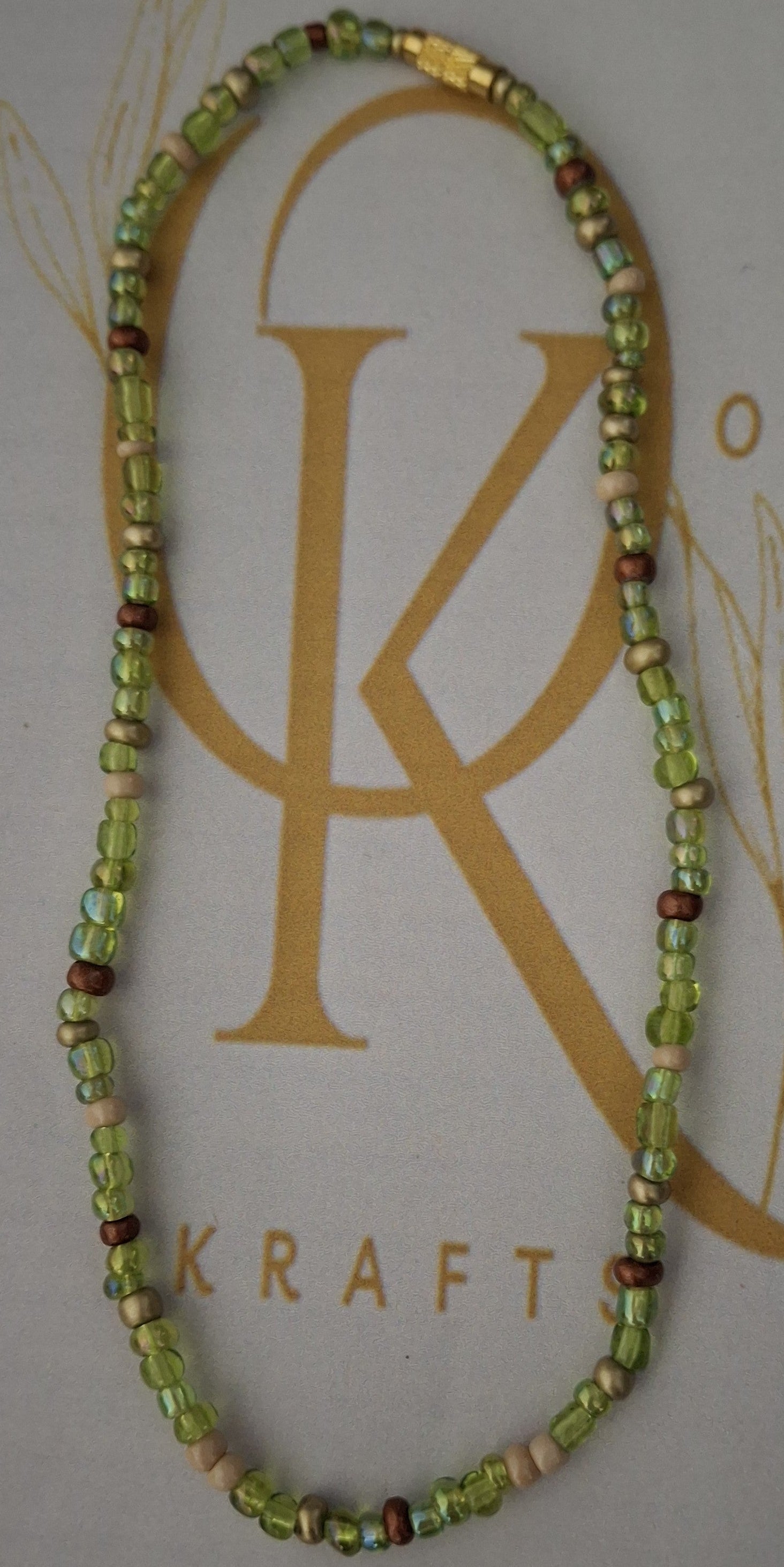 Lime Shade Beaded Necklace (Single)