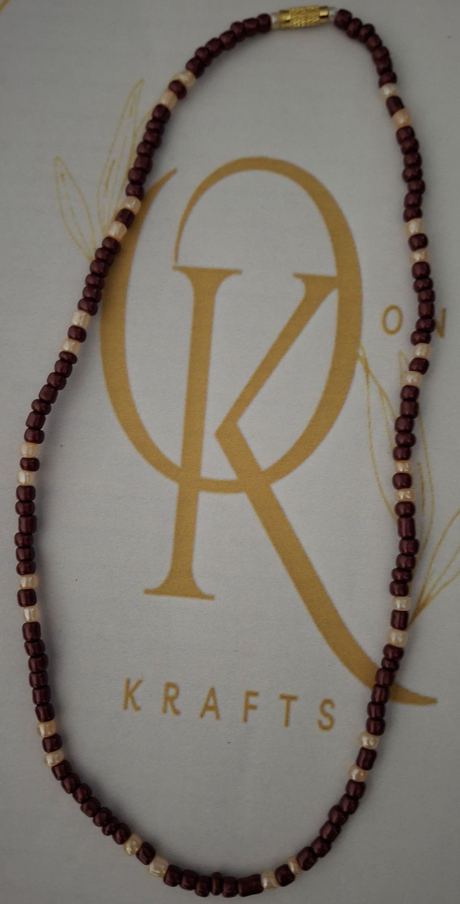 The Maroon One Beaded Necklace (Single)