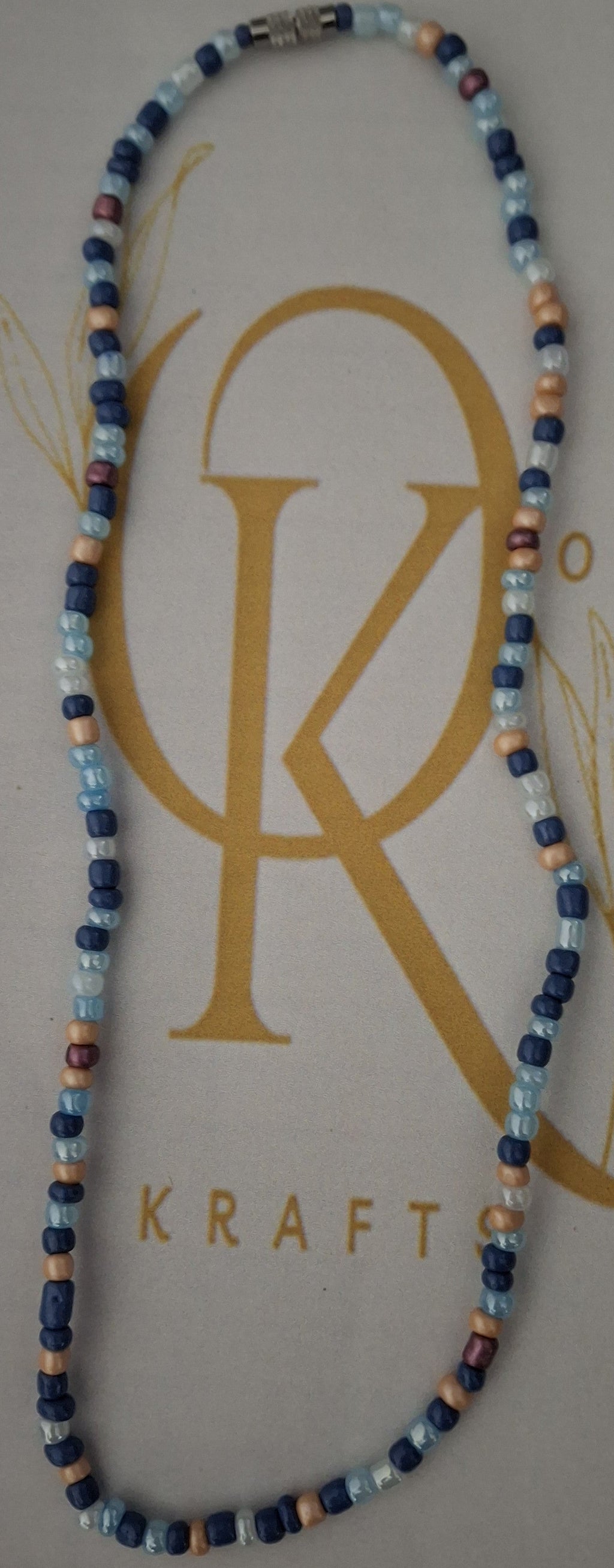 The Phase Blue Beaded Necklace (Single)