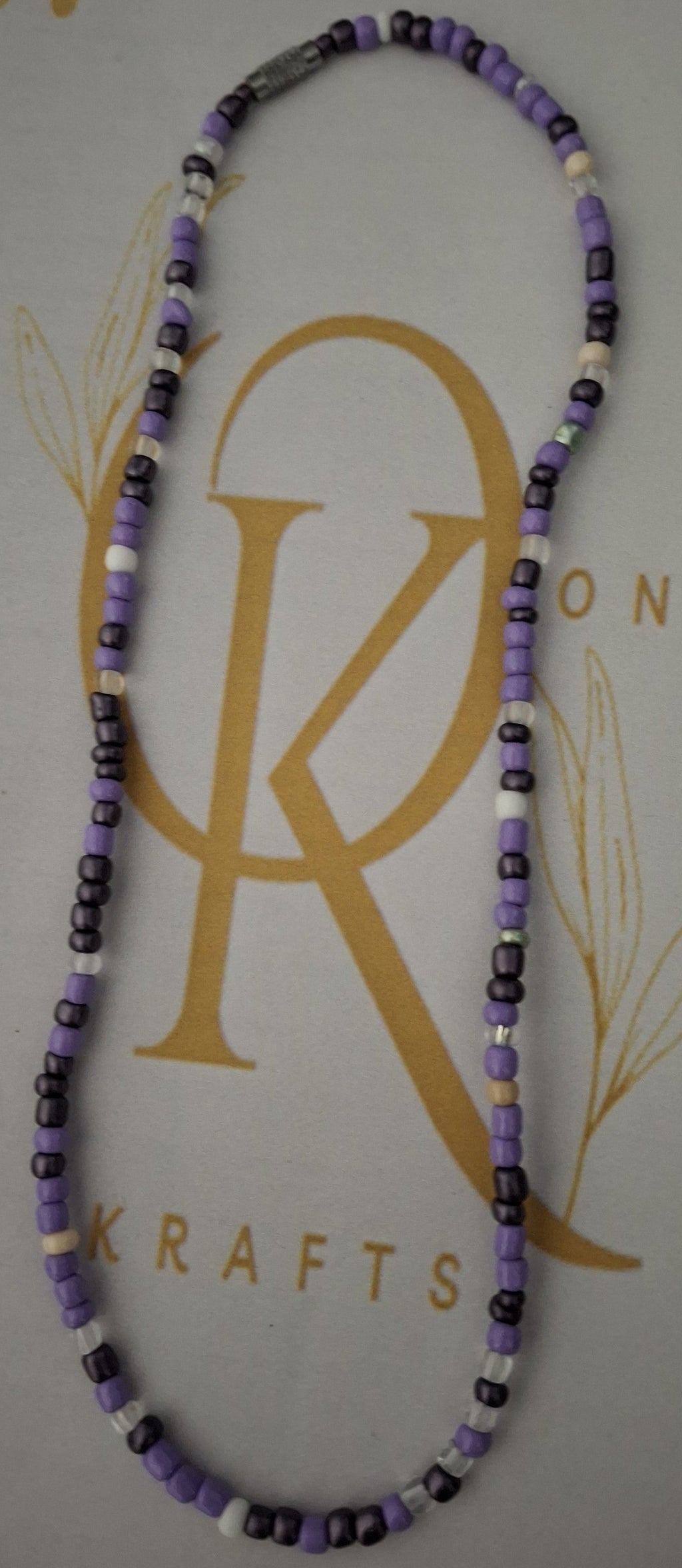 The Purple Bloom Beaded Necklace (Single)