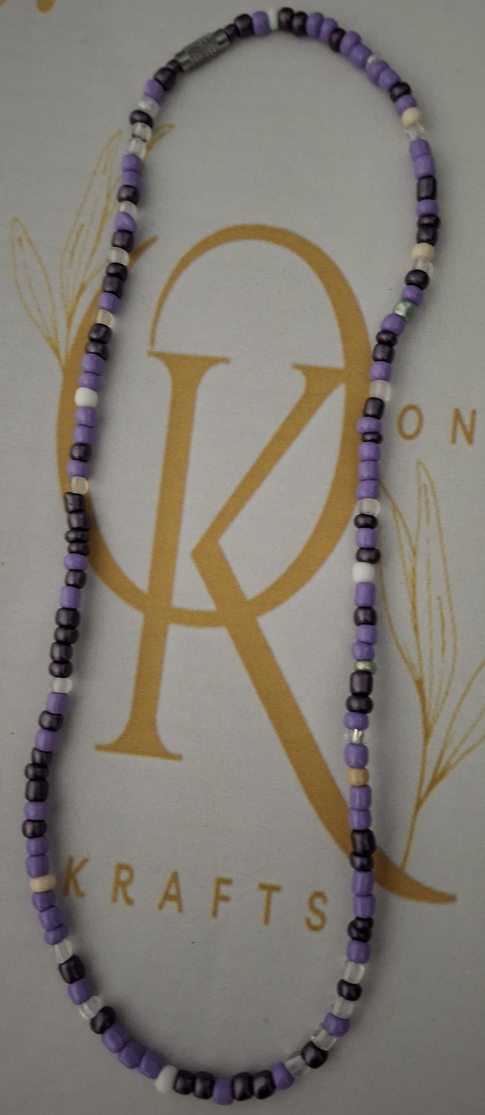The Purple Bloom Beaded Necklace (Single)