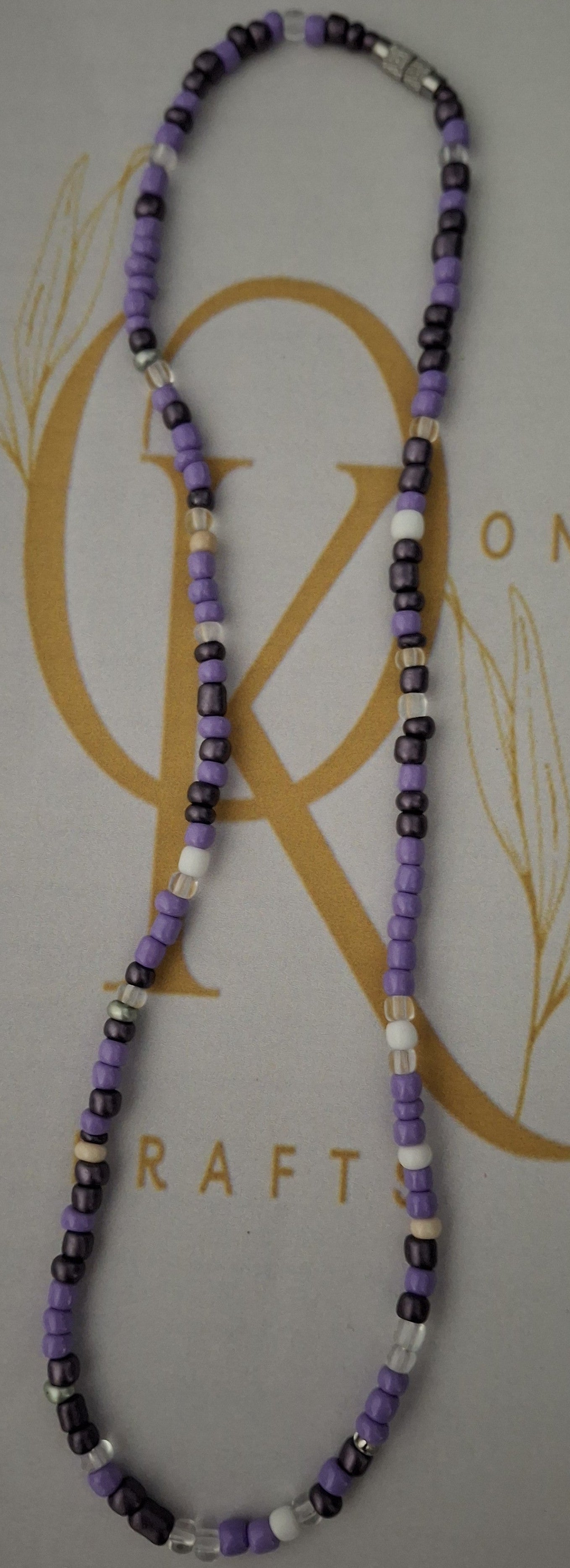 The Purple Bloom Beaded Necklace (Single)
