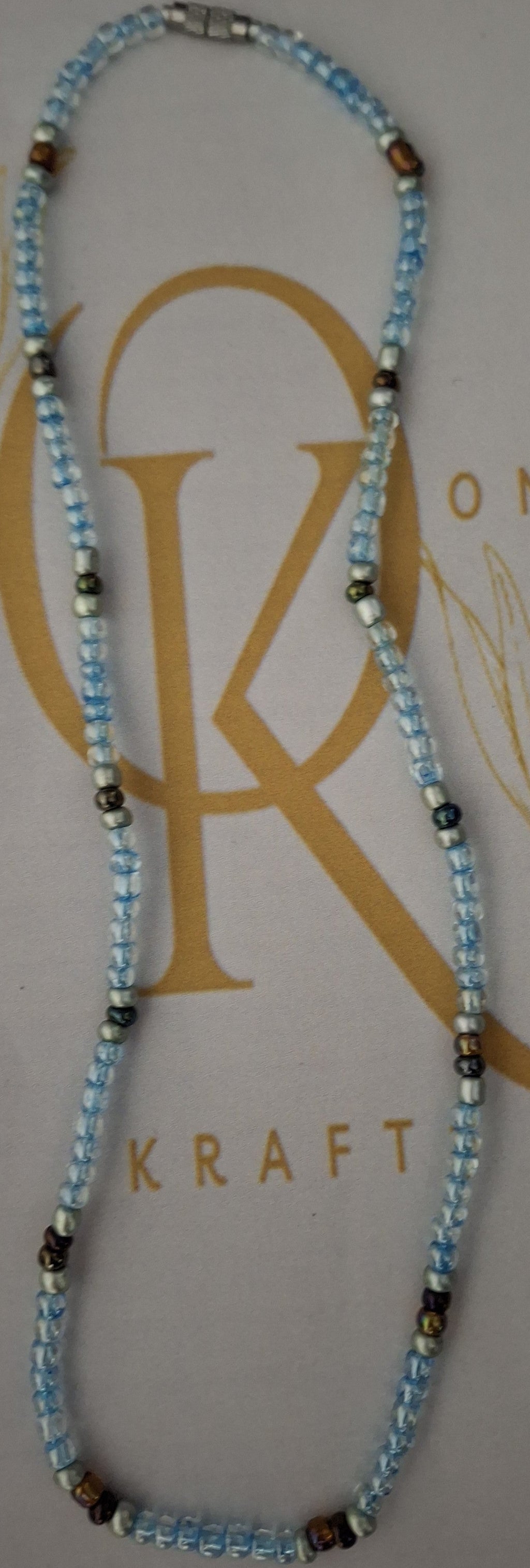 Seashore Shimmer Beaded Necklace (Single)